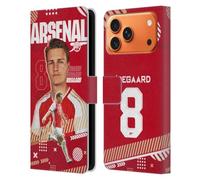 Head Case Designs Officially Licensed Arsenal FC Martin Ødegaard 2023/24 First Team Leather Wallet Case Compatible With Apple iPhone 17 Pro Max