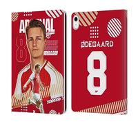 Head Case Designs Officially Licensed Arsenal FC Martin Ødegaard 2023/24 First Team Leather Wallet Case Compatible With Apple iPad 10.9 (2022/2025)