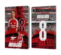 Head Case Designs Officially Licensed Arsenal FC Martin Ødegaard 2024/25 First Team Leather Wallet Case Compatible With Apple iPad Pro 12.9 2020/2021/2022