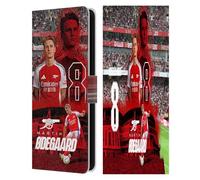 Head Case Designs Officially Licensed Arsenal FC Martin Ødegaard 2024/25 First Team Leather Wallet Case Compatible With Samsung Galaxy S25 FE