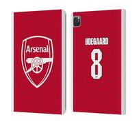 Head Case Designs Officially Licensed Arsenal FC Martin Ødegaard 2025/26 Players Home Kit Leather Wallet Case Compatible With Apple iPad Pro 11 2020/2021 / 2022