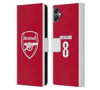 Head Case Designs Officially Licensed Arsenal FC Martin Ødegaard 2025/26 Players Home Kit Leather Wallet Case Compatible With Samsung Galaxy A05