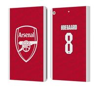 Head Case Designs Officially Licensed Arsenal FC Martin Ødegaard 2025/26 Players Home Kit Leather Wallet Case Compatible With Apple iPad 10.2 2019/2020/2021