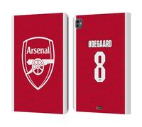 Head Case Designs Officially Licensed Arsenal FC Martin Ødegaard 2025/26 Players Home Kit Leather Wallet Case Compatible With Apple iPad Pro 13 M4 2024