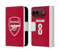 Head Case Designs Officially Licensed Arsenal FC Martin Ødegaard 2025/26 Players Home Kit Leather Wallet Case Compatible With Apple iPhone Duo