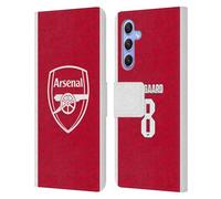 Head Case Designs Officially Licensed Arsenal FC Martin Ødegaard 2025/26 Players Home Kit Leather Wallet Case Compatible With Samsung Galaxy A34 5G