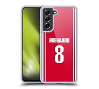 Head Case Designs Officially Licensed Arsenal FC Martin Ødegaard 2026/27 Players Home Kit 1st Group Gel Case [Military Grade] Compatible with Samsung Galaxy S21 FE 5G and Compatible with MagSafe