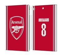 Head Case Designs Officially Licensed Arsenal FC Martin Ødegaard 2026/27 Players Home Kit 1st Group Leather Wallet Case Compatible With Apple iPad 10.2 2019/2020/2021