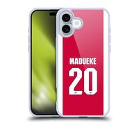 Head Case Designs Officially Licensed Arsenal FC Noni Madueke 2025/26 Players Home Kit 1st Group Gel Case [Military Grade Protection] Compatible With Apple iPhone 16 Plus