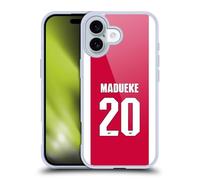Head Case Designs Officially Licensed Arsenal FC Noni Madueke 2025/26 Players Home Kit 1st Group Gel Case [Military Grade Protection] Compatible With Apple iPhone 16