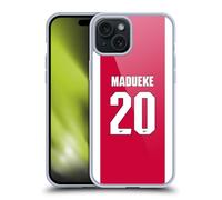 Head Case Designs Officially Licensed Arsenal FC Noni Madueke 2025/26 Players Home Kit 1st Group Gel Case [Military Grade Protection] Compatible With Apple iPhone 15 Plus