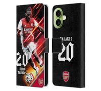 Head Case Designs Officially Licensed Arsenal FC Nuno Tavares 2021/22 First Team Leather Wallet Case Compatible With Apple iPhone 17