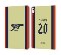Head Case Designs Officially Licensed Arsenal FC Nuno Tavares 2021/22 Players Away Kit Leather Wallet Case Compatible With Apple iPad Air 13 2024/2025