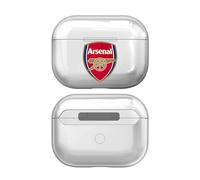 Head Case Designs Officially Licensed Arsenal FC Plain Logo Clear Hard Crystal Cover Compatible With Apple AirPods Pro 2 Charging Case