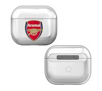 Head Case Designs Officially Licensed Arsenal FC Plain Logo Clear Hard Crystal Cover Compatible With Apple AirPods 3 3rd Gen Charging Case