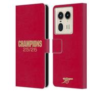 Head Case Designs Officially Licensed Arsenal FC Red 2025-26 Champions Leather Wallet Case Compatible With Motorola Edge 50 Ultra/X50 Ultra