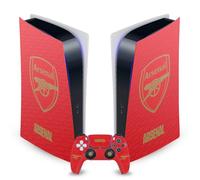 Head Case Designs Officially Licensed Arsenal FC Red and Gold Crest Logos Vinyl Faceplate Gaming Skin Decal Compatible With Sony PlayStation 5 PS5 Digital Edition Console and DualSense Controller