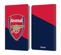 Head Case Designs Officially Licensed Arsenal FC Red & Blue Logo Crest 2 Leather Wallet Case Compatible With Kindle Paperwhite 1/2 / 3