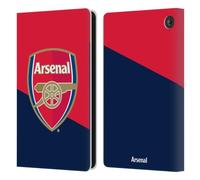Head Case Designs Officially Licensed Arsenal FC Red & Blue Logo Crest 2 Leather Wallet Case Compatible With Amazon Fire 7 2022