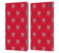 Head Case Designs Officially Licensed Arsenal FC Red Crest Patterns Leather Wallet Case Compatible With Amazon Fire Max 11 2023