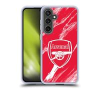 Head Case Designs Officially Licensed Arsenal FC Red Marble Crest Patterns Gel Case [Military Grade Protection] Compatible with Samsung Galaxy S24 FE and Compatible with MagSafe