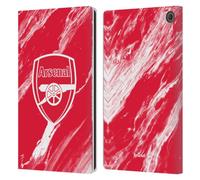 Head Case Designs Officially Licensed Arsenal FC Red Marble Crest Patterns Leather Wallet Case Compatible With Amazon Fire Max 11 2023