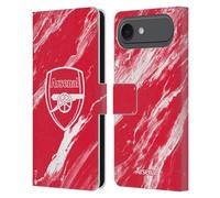 Head Case Designs Officially Licensed Arsenal FC Red Marble Crest Patterns Leather Wallet Case Compatible With Apple iPhone 17 Air