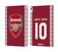 Head Case Designs Officially Licensed Arsenal FC Smith Rowe 2022/23 Players Home Kit Leather Wallet Case Compatible With Apple iPad Air 13 2024/2025