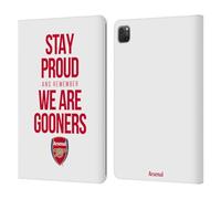 Head Case Designs Officially Licensed Arsenal FC Stay Proud Gunners Leather Wallet Case Compatible With Apple iPad Pro 11 2020/2021 / 2022
