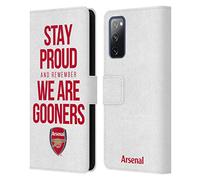 Head Case Designs Officially Licensed Arsenal FC Stay Proud Gunners Leather Wallet Case Compatible With Samsung Galaxy S20 FE / 5G