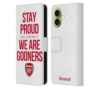 Head Case Designs Officially Licensed Arsenal FC Stay Proud Gunners Leather Wallet Case Compatible With Apple iPhone 17
