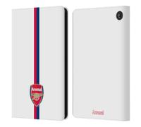 Head Case Designs Officially Licensed Arsenal FC Stripes 1 Crest 2 Leather Wallet Case Compatible With Amazon Fire 7 2022