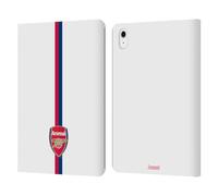 Head Case Designs Officially Licensed Arsenal FC Stripes 1 Crest 2 Leather Wallet Case Compatible With Apple iPad Air 11 2020/2022/2024/2025