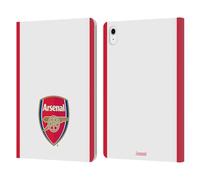 Head Case Designs Officially Licensed Arsenal FC Stripes 2 Crest 2 Leather Wallet Case Compatible With Apple iPad Air 11 2020/2022/2024/2025