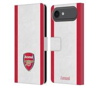 Head Case Designs Officially Licensed Arsenal FC Stripes 2 Crest 2 Leather Wallet Case Compatible With Apple iPhone 17 Air