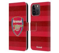 Head Case Designs Officially Licensed Arsenal FC Training Red Crest 2 Leather Wallet Case Compatible With Apple iPhone 15 Pro Max