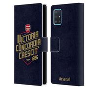 Head Case Designs Officially Licensed Arsenal FC Victoria Concordia Crescit Typography Leather Wallet Case Compatible With Samsung Galaxy A51 (2019)