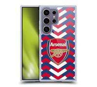 Head Case Designs Officially Licensed Arsenal FC Zigzag Logos Gel Case [Military Grade Protection] Compatible with Samsung Galaxy S25 Ultra and Compatible with MagSafe