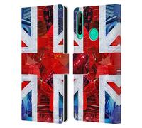 Head Case Designs Officially Licensed Artpoptart Union Jack Flags Leather Book Wallet Case Cover Compatible With Huawei P40 lite E