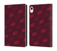 Head Case Designs Officially Licensed AS Roma Wordmark Pattern Crest Graphics Leather Wallet Case Compatible With Apple iPad mini (2021/2024)