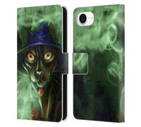 Head Case Designs Officially Licensed Ash Evans Conjuring Magic Black Cats Leather Wallet Case Compatible With Apple iPhone 16e