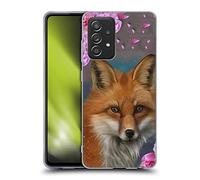 Head Case Designs Officially Licensed Ash Evans Fox Peonies Animals Gel Case [Military Grade Protection] Compatible With Galaxy A52 / A52s / 5G (2021)
