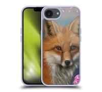Head Case Designs Officially Licensed Ash Evans Fox Peonies Animals Gel Case [Military Grade Protection] Compatible with Apple iPhone 16e and Compatible with MagSafe
