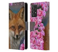 Head Case Designs Officially Licensed Ash Evans Fox Peonies Animals Leather Wallet Case Compatible With Samsung Galaxy A53 5G (2022)