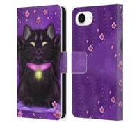 Head Case Designs Officially Licensed Ash Evans Lucky Black Cats Leather Wallet Case Compatible With Apple iPhone 16e