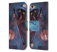 Head Case Designs Officially Licensed Ash Evans Magical Black Cats 2 Leather Book Wallet Case Cover Compatible With Apple iPod Touch 5G 5th Gen