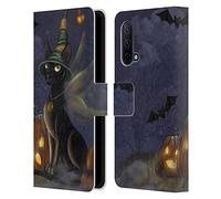 Head Case Designs Officially Licensed Ash Evans The Witching Time Black Cats Leather Book Wallet Case Cover Compatible With OnePlus Nord CE 5G