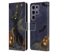 Head Case Designs Officially Licensed Ash Evans The Witching Time Black Cats Leather Wallet Case Compatible with Samsung Galaxy S25 Ultra