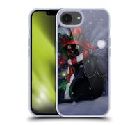 Head Case Designs Officially Licensed Ash Evans Yuletide Cheer Black Cats Gel Case [Military Grade Protection] Compatible with Apple iPhone 16e and Compatible with MagSafe