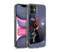 Head Case Designs Officially Licensed Ash Evans Yuletide Cheer Black Cats Gel Case [Military Grade Protection] Compatible with Apple iPhone 11 and Compatible with MagSafe
